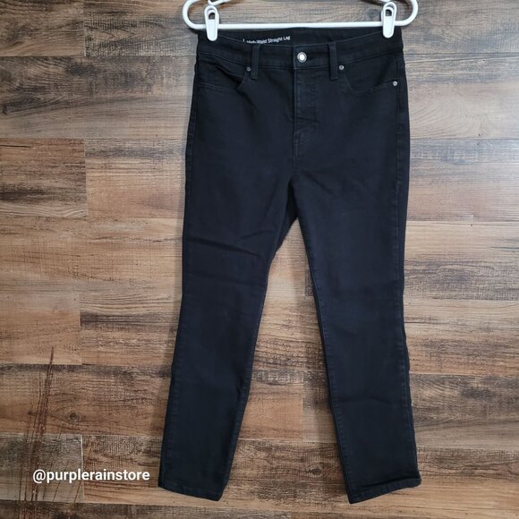 Talbots Jeans 4 P Straight Leg High Rise Tummy Control Black Wash Stretch Denim - Picture 1 of 11